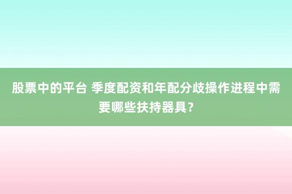 股票中的平台 季度配资和年配分歧操作进程中需要哪些扶持器具？